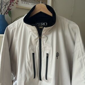 Zero Restriction Half Zip Short Sleeve Golf Performance Men's White Jacket
